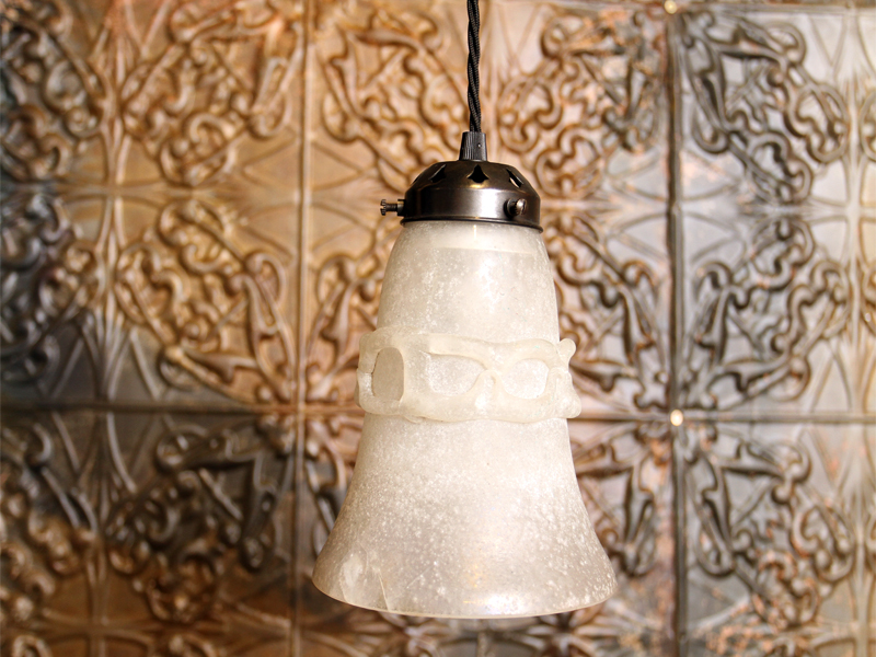 Mid Century Frosted Glass Pendant with Classic Design